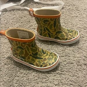 Grunden Kids Camo Rain Boots - Green and Brown